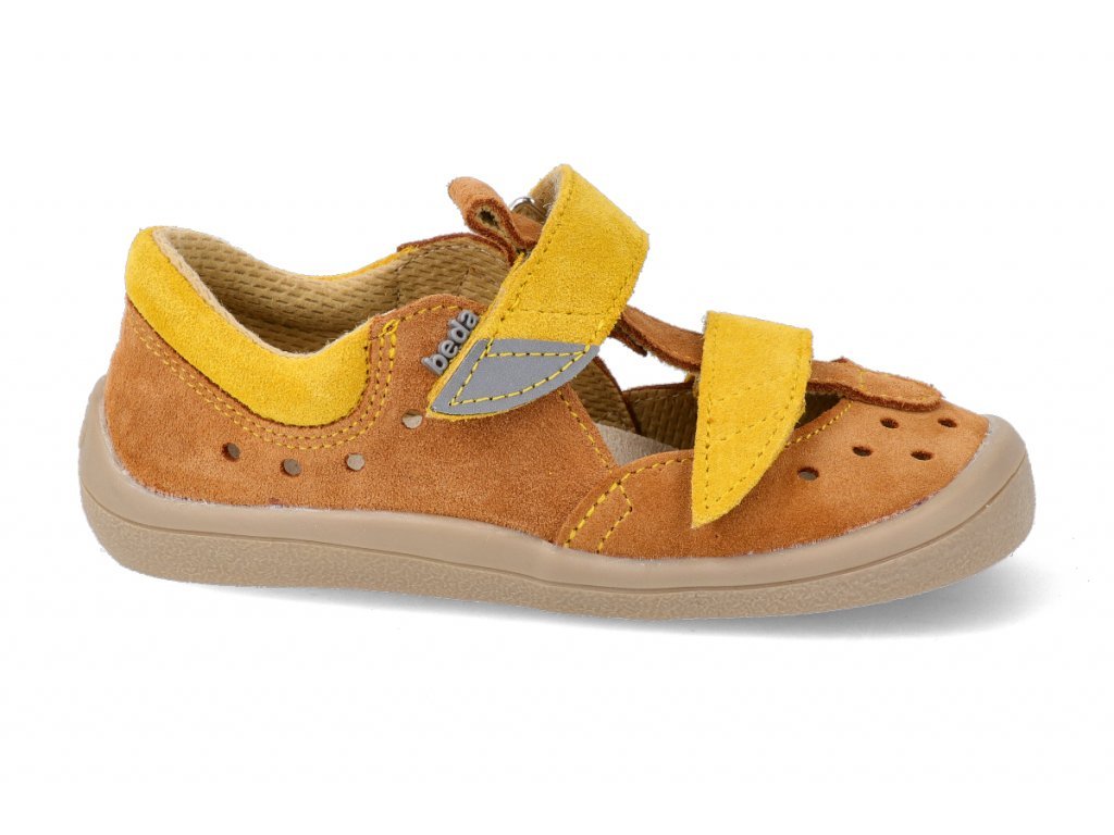 BEDA barefoot sandály Caramel BF 0001/SD/W